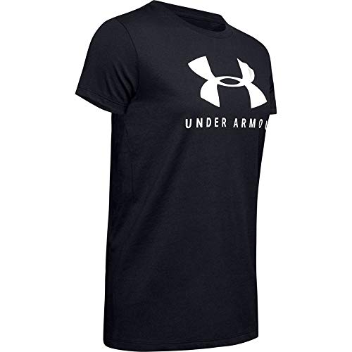 Under Armour Graphic Sportstyle Classic Crew Camisa Manga Corta, Mujer, Negro, SM