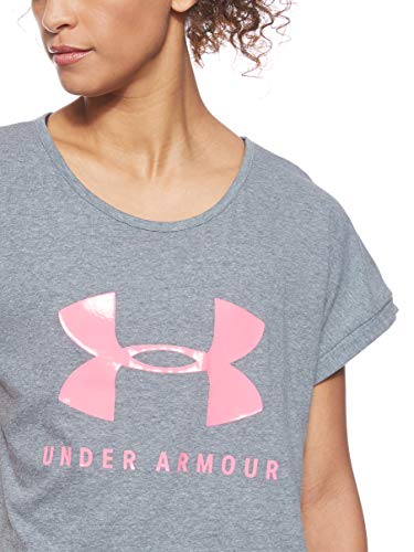 Under Armour Graphic Sportstyle Fashion SSC Camisa Manga Corta, Mujer, Gris, XL