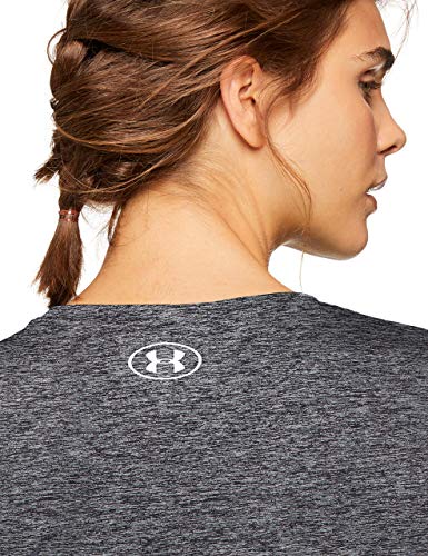 Under Armour Tech Sleeve-Twist Camiseta, Mujer, Negro (Black/Metallic Silver), S
