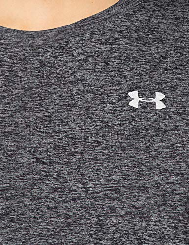 Under Armour Tech Sleeve-Twist Camiseta, Mujer, Negro (Black/Metallic Silver), XS
