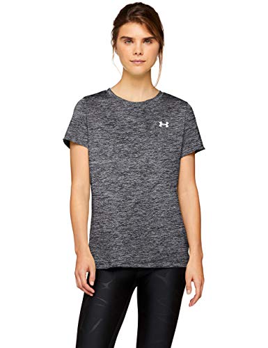 Under Armour Tech Sleeve-Twist Camiseta, Mujer, Negro (Black/Metallic Silver), XS