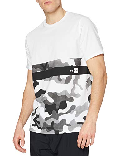 Under Armour UA Camo Border SS T Camiseta de Manga Corta, Hombre, Blanco (100), M