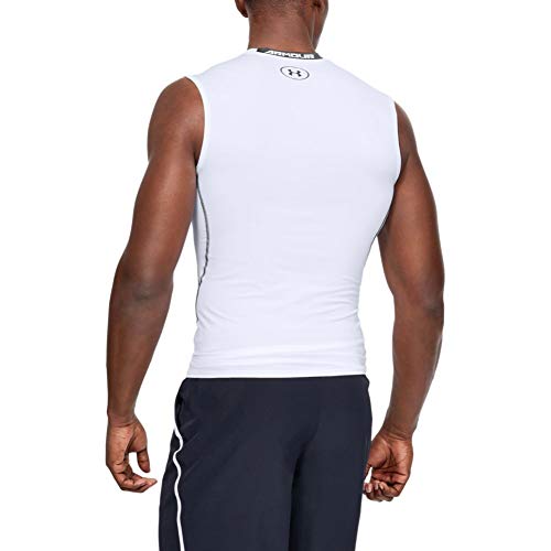 Under Armour UA HeatGear ARMOUR Sleeveless, Camiseta Sin Mangas Hombre, Blanco (White/Graphite 100), XL