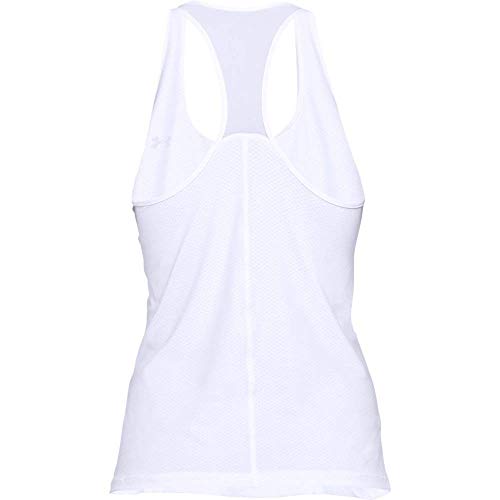 Under Armour UA Heatgear Racer Camiseta sin Mangas, Mujer, Blanco (White/Metallic Silver), M