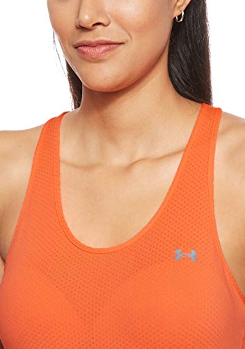 Under Armour UA Heatgear Racer, Camiseta sin Mangas Mujer, Naranja (Peach Plasma/Metallic Silver (836)), S