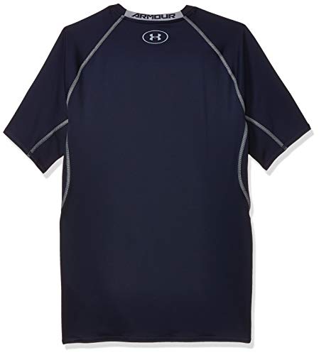 Under Armour UA Heatgear Short Sleeve Camiseta, Hombre, NavyAzul (Midnight Navy/Steel (410), L