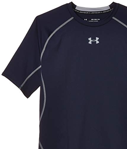 Under Armour UA Heatgear Short Sleeve Camiseta, Hombre, NavyAzul (Midnight Navy/Steel (410), L
