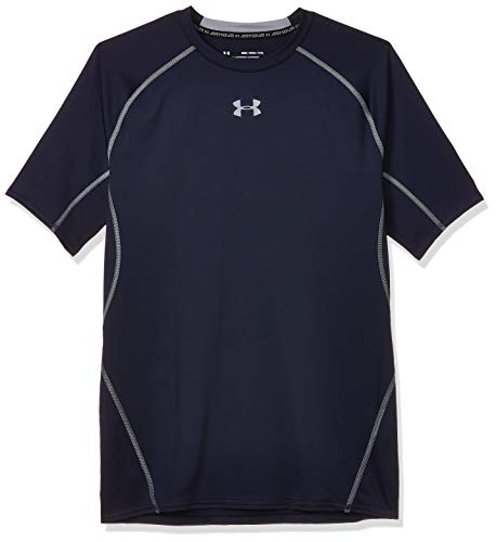 Under Armour UA Heatgear Short Sleeve Camiseta, Hombre, NavyAzul (Midnight Navy/Steel (410), M