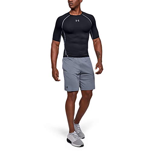 Under Armour UA Heatgear Short Sleeve Camiseta, Hombre, Negro (Black/Steel), L