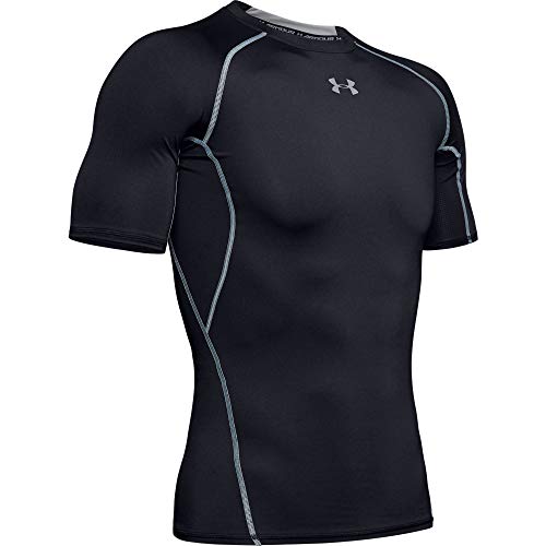 Under Armour UA Heatgear Short Sleeve Camiseta, Hombre, Negro (Black/Steel), L