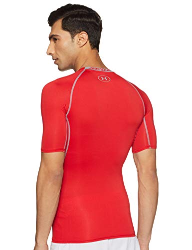 Under Armour UA Heatgear Short Sleeve Camiseta, Hombre, Rojo (Red/Steel (600), L