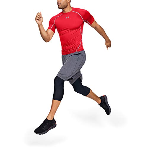 Under Armour UA Heatgear Short Sleeve Camiseta, Hombre, Rojo (Red/Steel (600), L