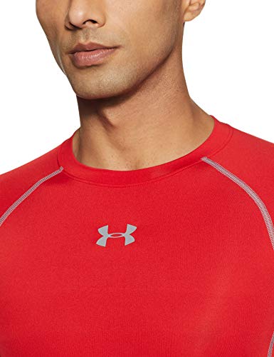 Under Armour UA Heatgear Short Sleeve Camiseta, Hombre, Rojo (Red/Steel (600), L