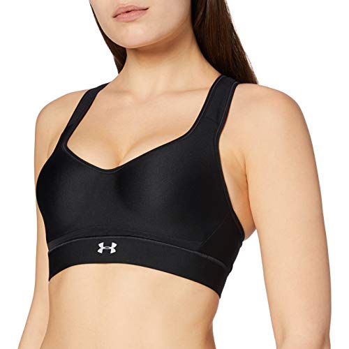 Under Armour Warp Knit High Impact Bra Sujetador Deportivo, Mujer, (Black/Black/Reflective (001), 34C