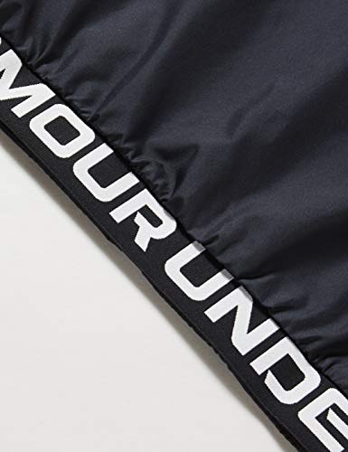 Under Armour Woven Play Up Hooded Jacket Camisa de Manga Larga, niña, Negro/Blanco/Blanco (001), YLG