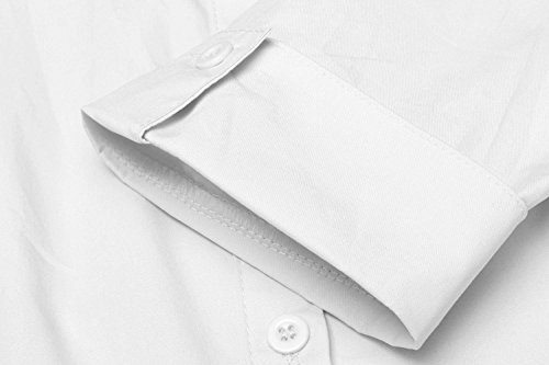 Unibelle Blusa para mujer, camisa entallada, manga 3/4, camisa de trabajo, básica, camisa de negocios Blanco S