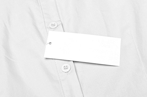 Unibelle Blusa para mujer, camisa entallada, manga 3/4, camisa de trabajo, básica, camisa de negocios Blanco S