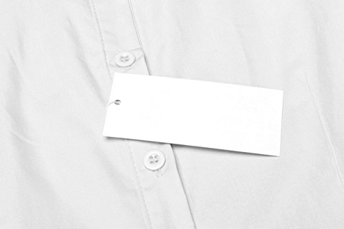 Unibelle Blusa para mujer, camisa entallada, manga 3/4, camisa de trabajo, básica, camisa de negocios Blanco S