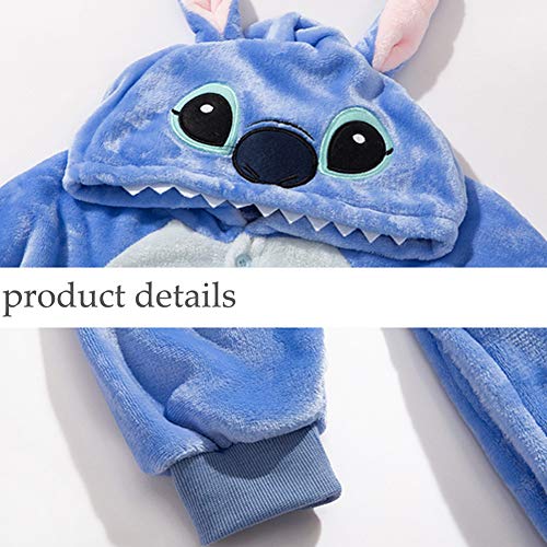 Unisex Cálido Pijamas para Adultos Cosplay Animales de Vestuario Ropa de Dormir (XL-para Altura:175-183cm, Blue Stich)