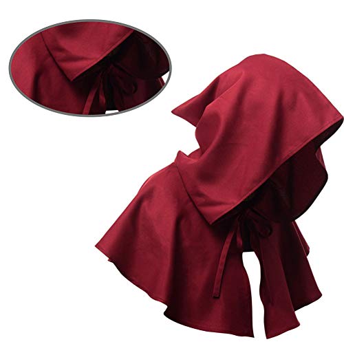Unisex de la Vendimia de la Capucha del Traje de Halloween Ventas de Halloween Cosplay Cabo Encapuchado de Accesorios Medieval Retro Capota del Partido 1pc Vino Tinto