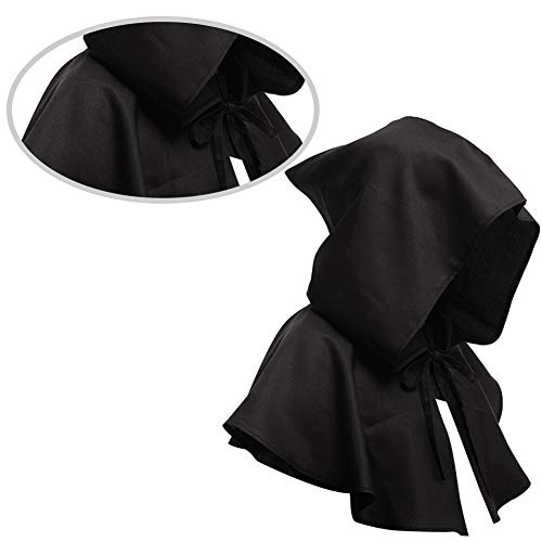 Unisex de la Vendimia de la Capucha del Traje de Halloween Ventas de Halloween Cosplay Cabo Encapuchado de Accesorios Medieval Retro Capota del Partido 1pc Negro