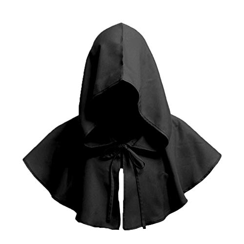 Unisex de la Vendimia de la Capucha del Traje de Halloween Ventas de Halloween Cosplay Cabo Encapuchado de Accesorios Medieval Retro Capota del Partido 1pc Negro