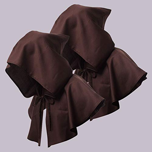 Unisex de la Vendimia de la Capucha del Traje de Halloween Ventas de Halloween Cosplay Cabo Encapuchado de Accesorios Medieval Retro Capota del Partido 1pc Brown