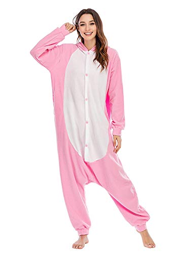 Unisexo Adulto Animal Pijama Cosplay Disfraz con Capucha Onesies Kigurumi Pyjama Homewear Mamelucos Ropa De Dormir para Carnaval Halloween,LTY53,Cerdo,XL