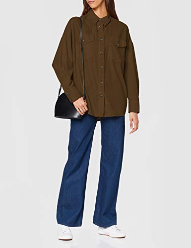 United Colors of Benetton Basico 2 Woman Camisa, Multicolor (Verde Militar 95a), Medium para Mujer