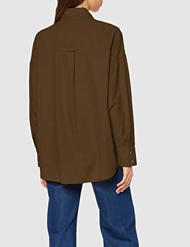 United Colors of Benetton Basico 2 Woman Camisa, Multicolor (Verde Militar 95a), Medium para Mujer