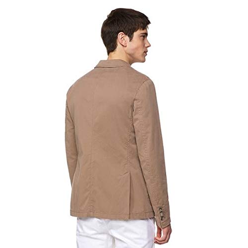 United Colors of Benetton Giacca Abrigo, Beige (Tortora 04b), Large (Talla del Fabricante: 50) para Hombre