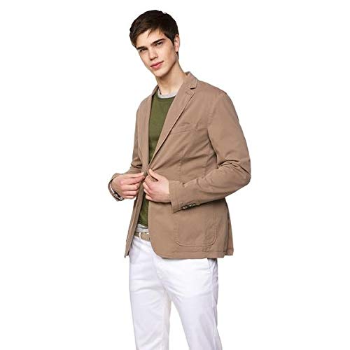United Colors of Benetton Giacca Abrigo, Beige (Tortora 04b), Large (Talla del Fabricante: 50) para Hombre