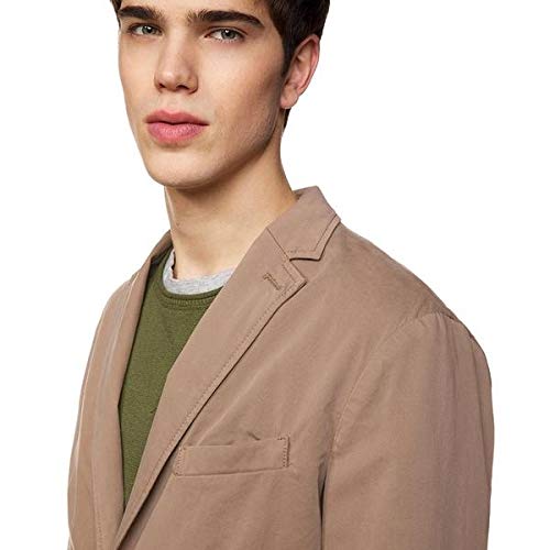 United Colors of Benetton Giacca Abrigo, Beige (Tortora 04b), Large (Talla del Fabricante: 50) para Hombre