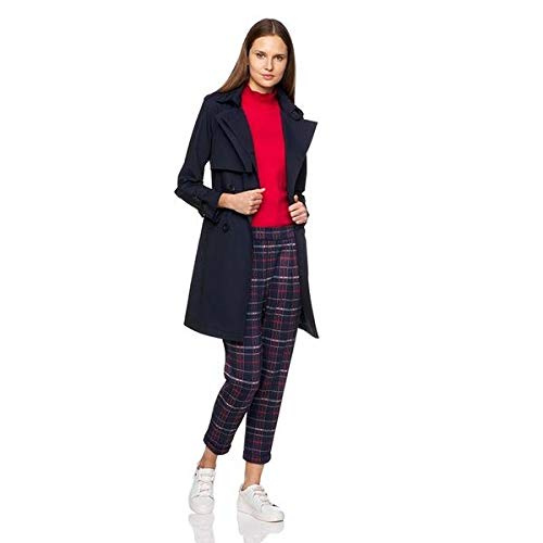 United Colors of Benetton Spolverino Abrigo Impermeable, Azul (BLU 016), 46 (Talla del Fabricante: 50) para Mujer