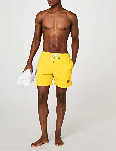 Urban Classics Block Swim Shorts Bañador de natación, Amarillo (Cromo), Medium para Hombre