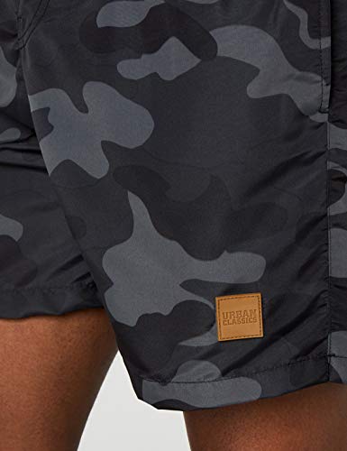Urban Classics Block Swim Shorts Bañador de natación, Multicolor (Blk/Darkcamo), 2XL para Hombre