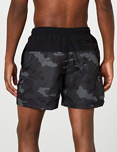 Urban Classics Block Swim Shorts Bañador de natación, Multicolor (Blk/Darkcamo), 2XL para Hombre