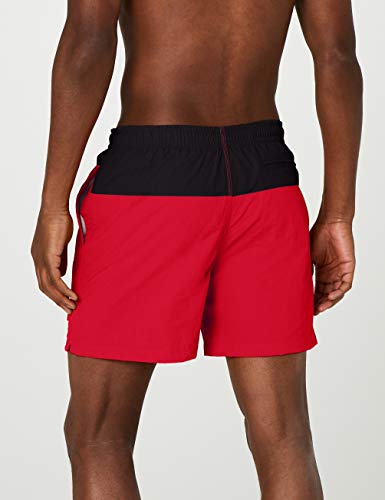 Urban Classics Block Swim Shorts Bañador, Multicolor (Negro/Rojo), Medium para Hombre