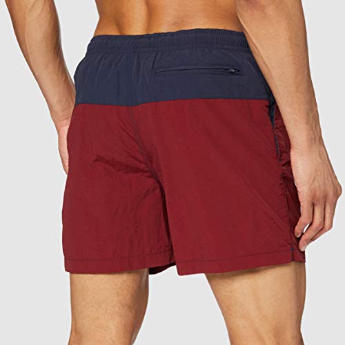 Urban Classics Block Swim Shorts Bañador, Multicolor (Nvy/Burgundy), Medium para Hombre