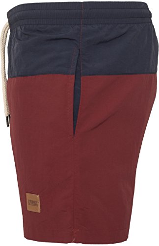 Urban Classics Block Swim Shorts Bañador, Multicolor (Nvy/Burgundy), Medium para Hombre
