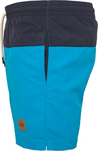 Urban Classics Block Swim Shorts Bañador, Multicolor (Nvy/Turquoise), Medium para Hombre