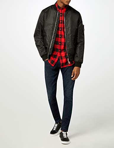 Urban Classics Checked Flanell Shirt - Camisa, color negro / rojo, talla M