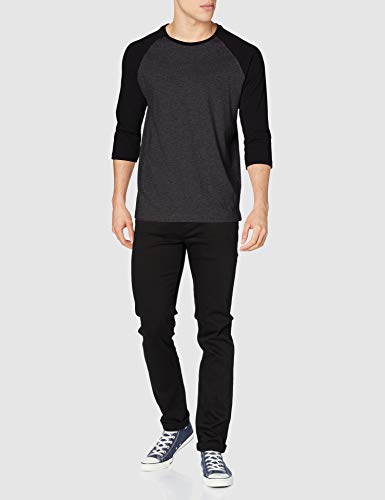 Urban Classics Contrast 3/4 Sleeve Raglan tee Camiseta, Mehrfarbig (Cha/Blk 00314), L para Hombre