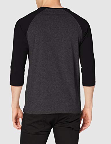 Urban Classics Contrast 3/4 Sleeve Raglan tee Camiseta, Mehrfarbig (Cha/Blk 00314), L para Hombre