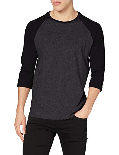 Urban Classics Contrast 3/4 Sleeve Raglan tee Camiseta, Mehrfarbig (Cha/Blk 00314), L para Hombre