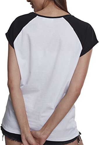 Urban Classics Contrast Raglan tee Camiseta, Blanco (White/Black), XS para Mujer