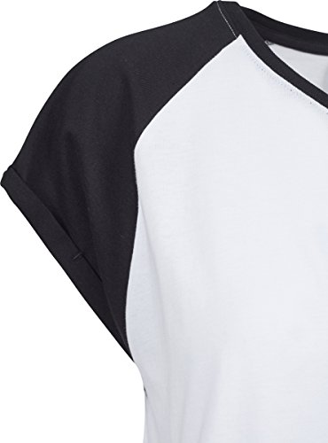 Urban Classics Contrast Raglan tee Camiseta, Blanco (White/Black), XS para Mujer