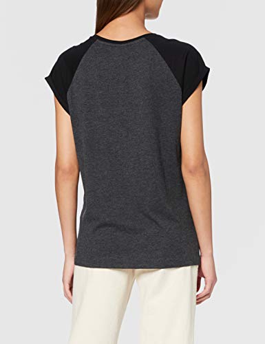 Urban Classics Contrast Raglan tee Camiseta, Gris (Charcoal/Black), L para Mujer