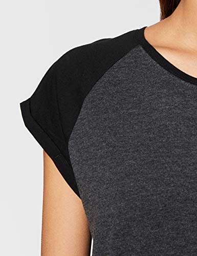 Urban Classics Contrast Raglan tee Camiseta, Gris (Charcoal/Black), XXL para Mujer