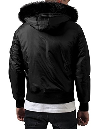 Urban Classics Hooded Basic Bomber Jacket Chaqueta, Negro (Black 7), X-Large para Hombre